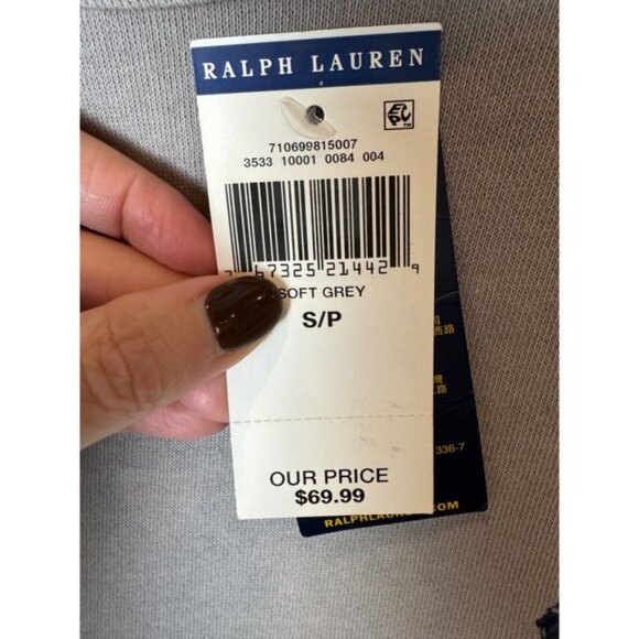 Polo Ralph Lauren Sweatshirt Men Small Grey Cotton Crewneck Pullover NWT Preppy - Picture 7 of 10